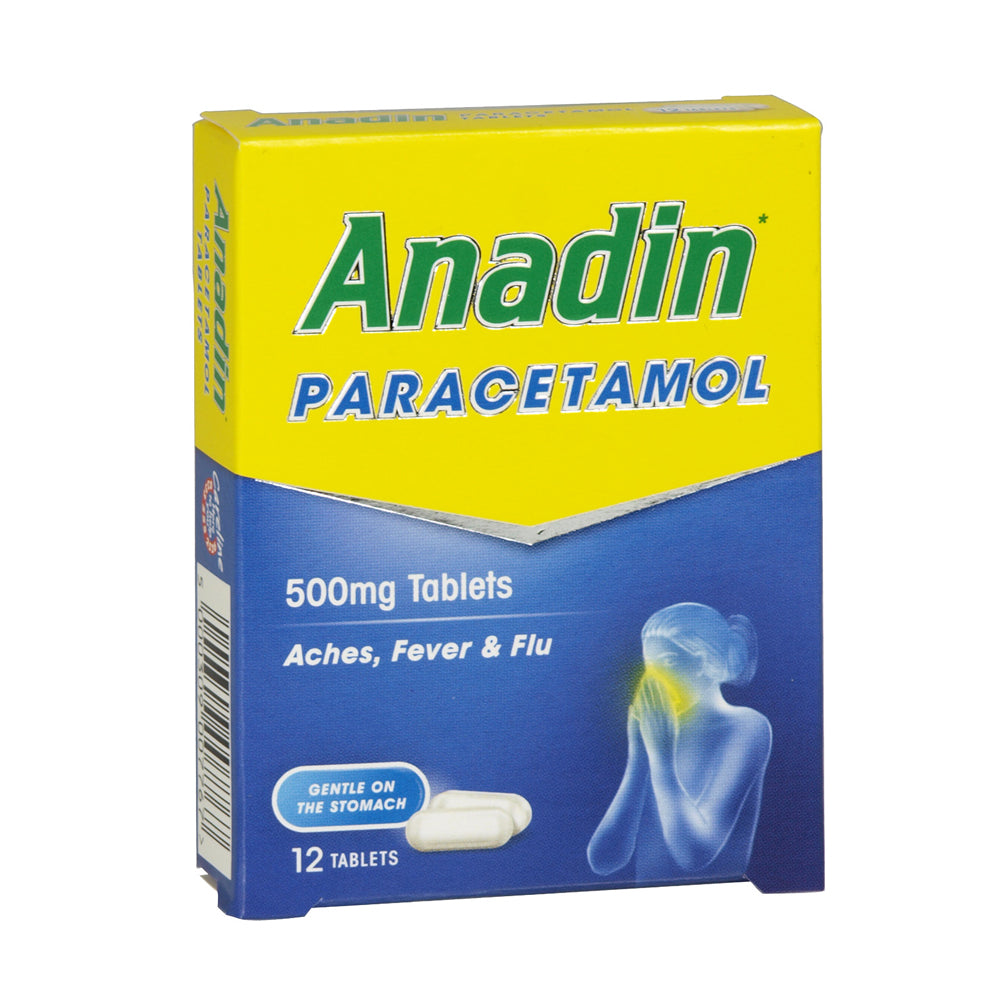 Anadin Paracetamol 500mg Tablets 12 Tablets | High Quality Health & Wellbeing Product Online - Product Image Anadin Paracetamol 500mg Tablets 12 Tablets | High Quality Health & Wellbeing Product Online - Product Image